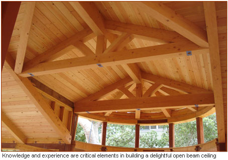 open beam ceiling construction